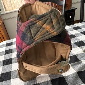 L.L. Bean Plaid Dog Jacket - Red and Brown